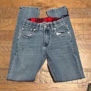 Boys Blue Jeans Levi’s Size 12 Stained Outdoors Work Western Skinny